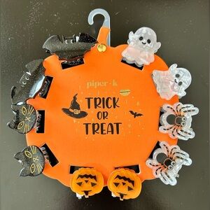 Piper K Halloween Hair Clip Set - 5 sets Ghost, Pumpkins, Bats, Spiders, & Cats